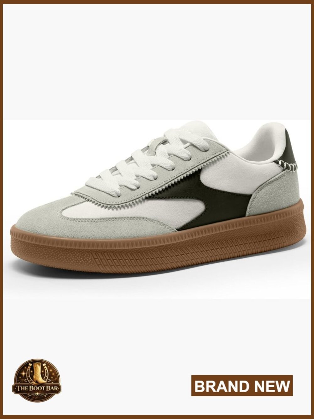 Genuine Suede Retro Lace Up Sneakers Gum Sole Walking Shoes